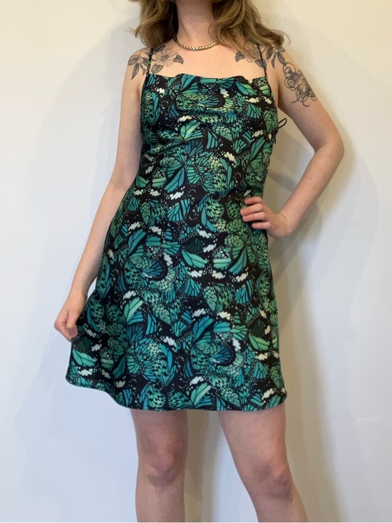 Simons Dresses & Skirts - Simons Teal and Black Butterfly-Print Mini Dress in size medium